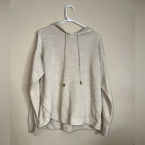 Michael Michael Kors NWT Cream Knit Hoodie Sweater‎ M Gold Logo Pullover